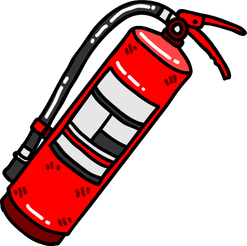 Fire extinguisher inspection and testing icons